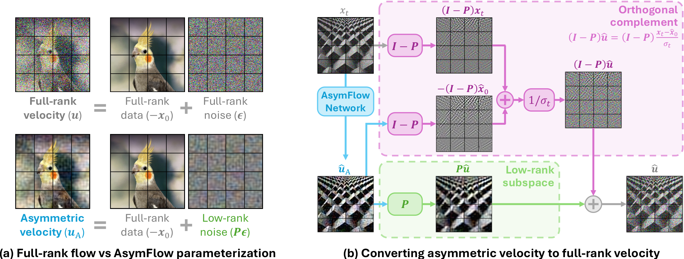 AsymFlow parameterization and recovery